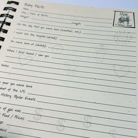 Mom A Mothers Journal Kraft Spiral Bound New Baby Keepsake Journals Unlimited - Picture 4 of 6